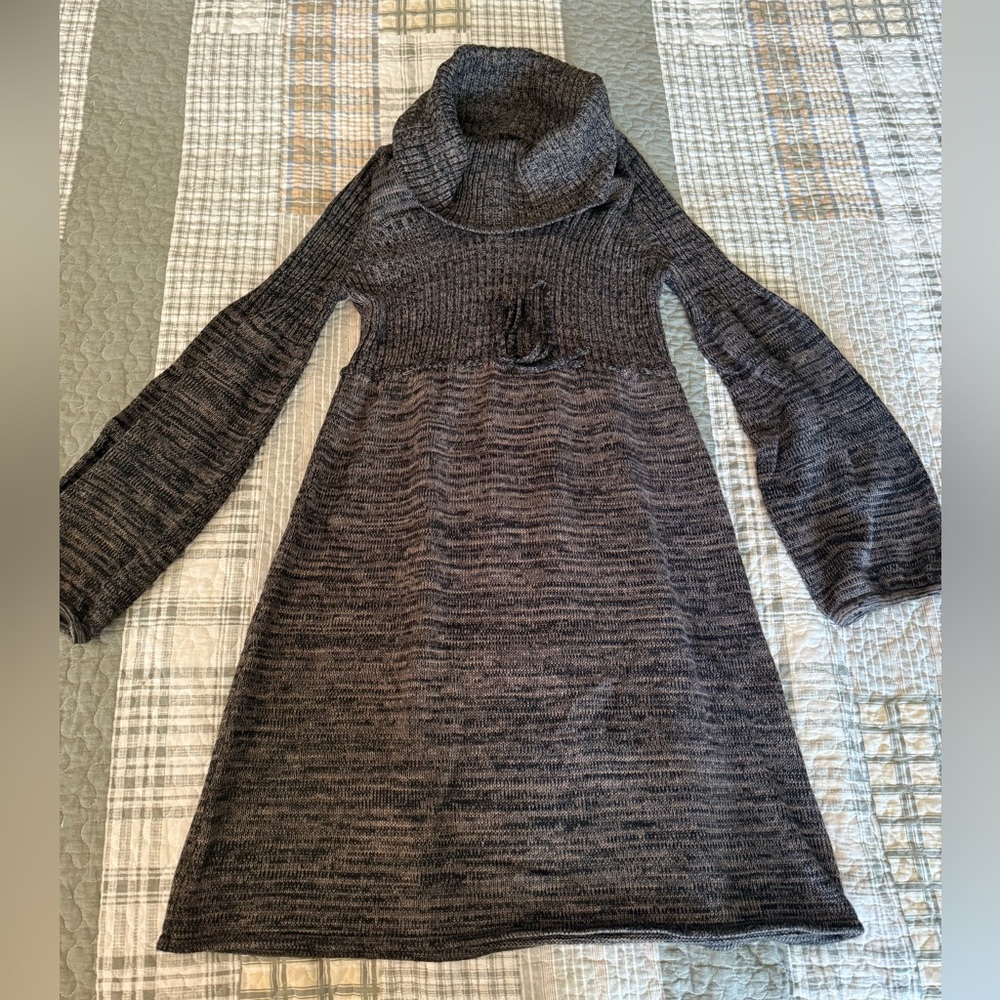 Calvin Klein Charcoal Cowl Neck Sweater Dress